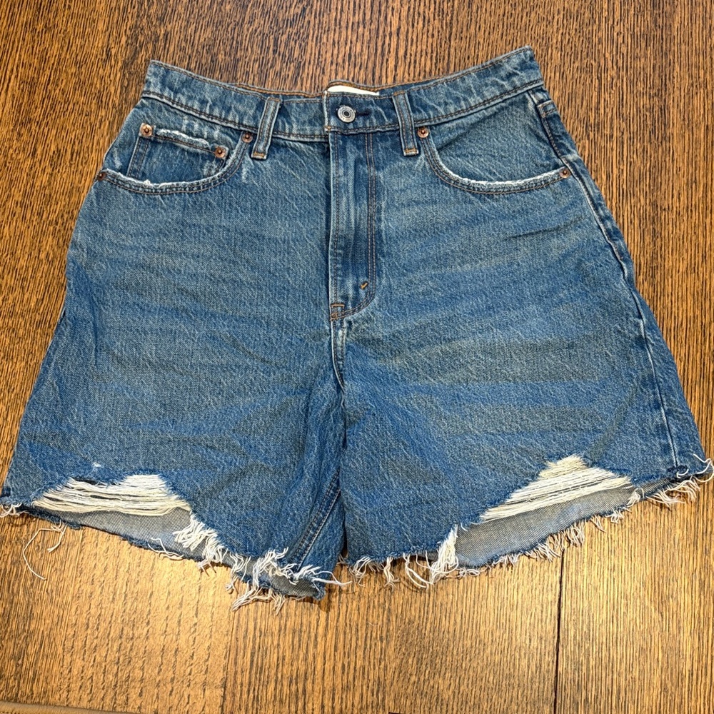 Abercrombie & Fitch High Rise “The Loose Short” denim shorts